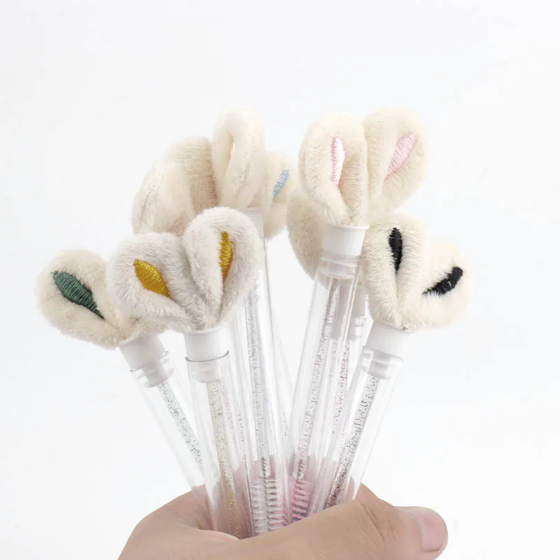 1/3PCS Eyelash Extension Tool Tube Clear Rabbit Ear Mascara Brush Disposable Lash Comb