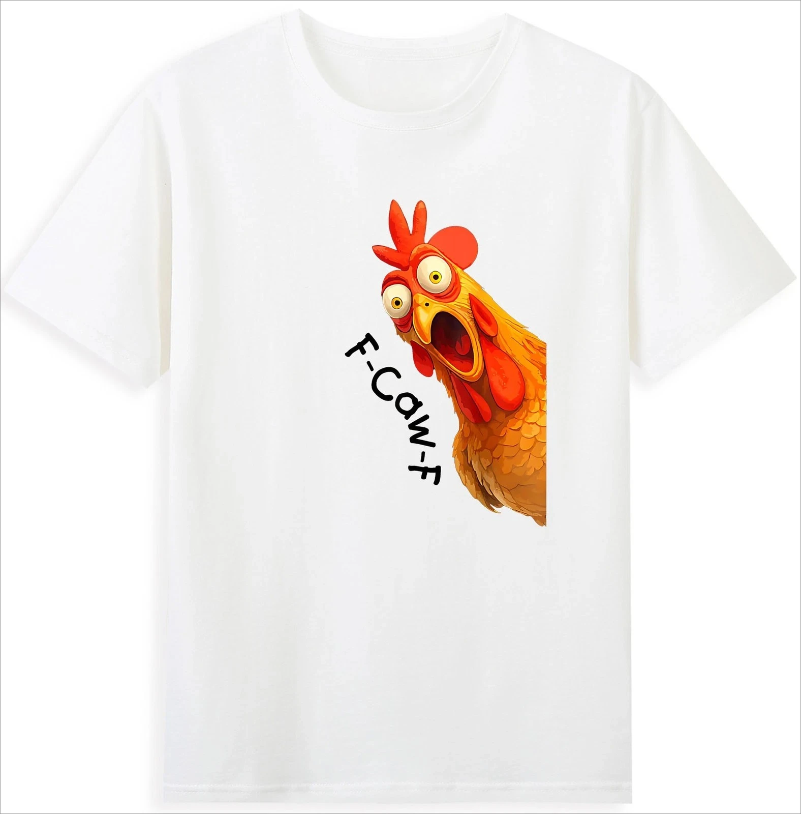 F-Caw-F Chicken FCAWF Chicken Funny Cock Design Novelty Men's T-Shirt Men Clothing Comfortable
