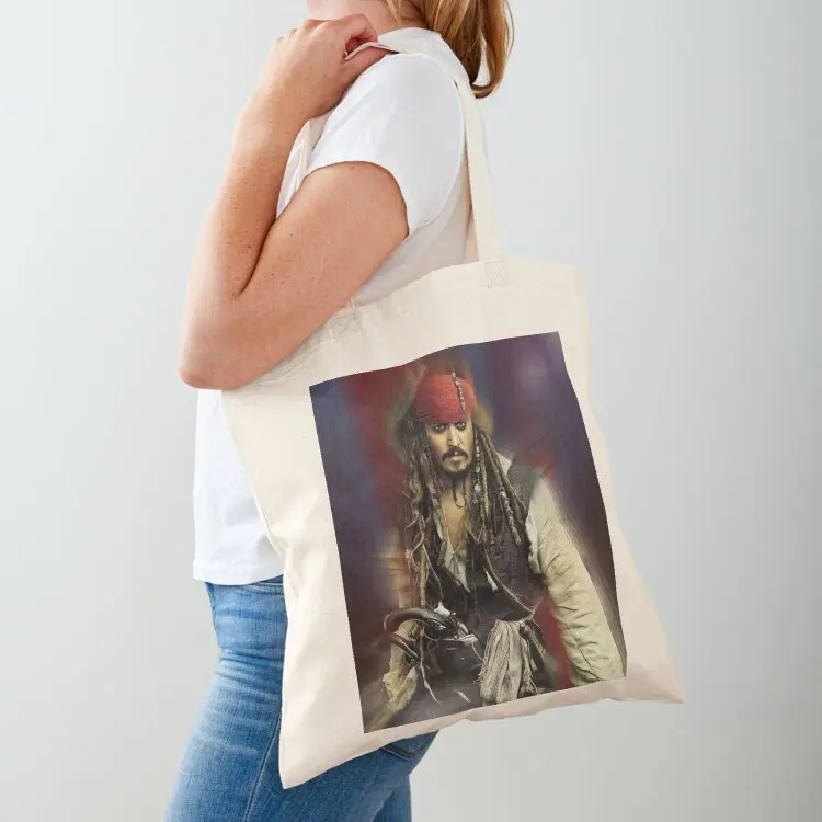 

Captain jack sparow Tote Bag foldable reusable bag Portable shopping bag Women's tote Eco