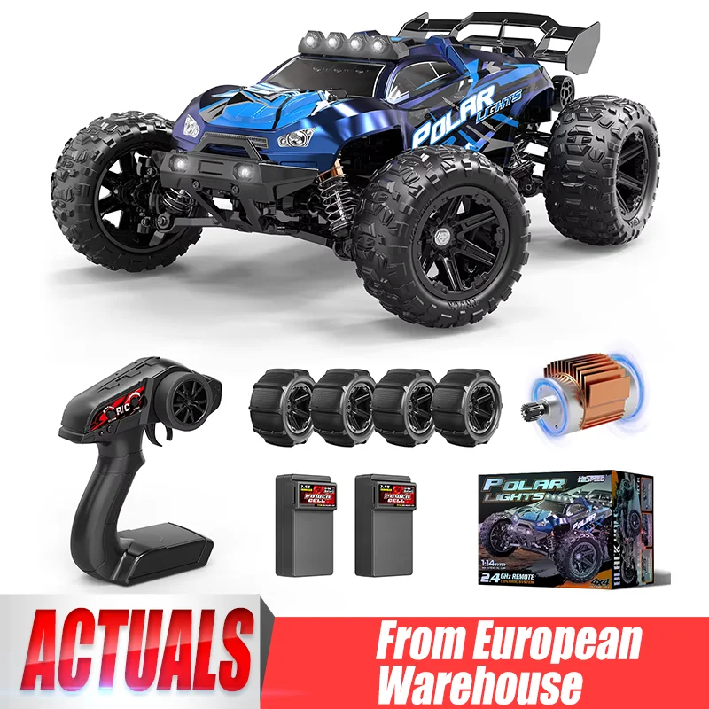 Womaqu 14322 Les voitures RC tout-terrain 1/14 pour adultes et garçons, camion RC 4x4 tout-terrain à grande vitesse 40 KM/H avec 2 batteries et pneus