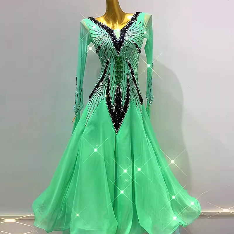 

Waltz Dancing Dress Women Ballroom Competition Costumes Female Modern Dance Performance Waltz Tango Ballroom Dance Dress