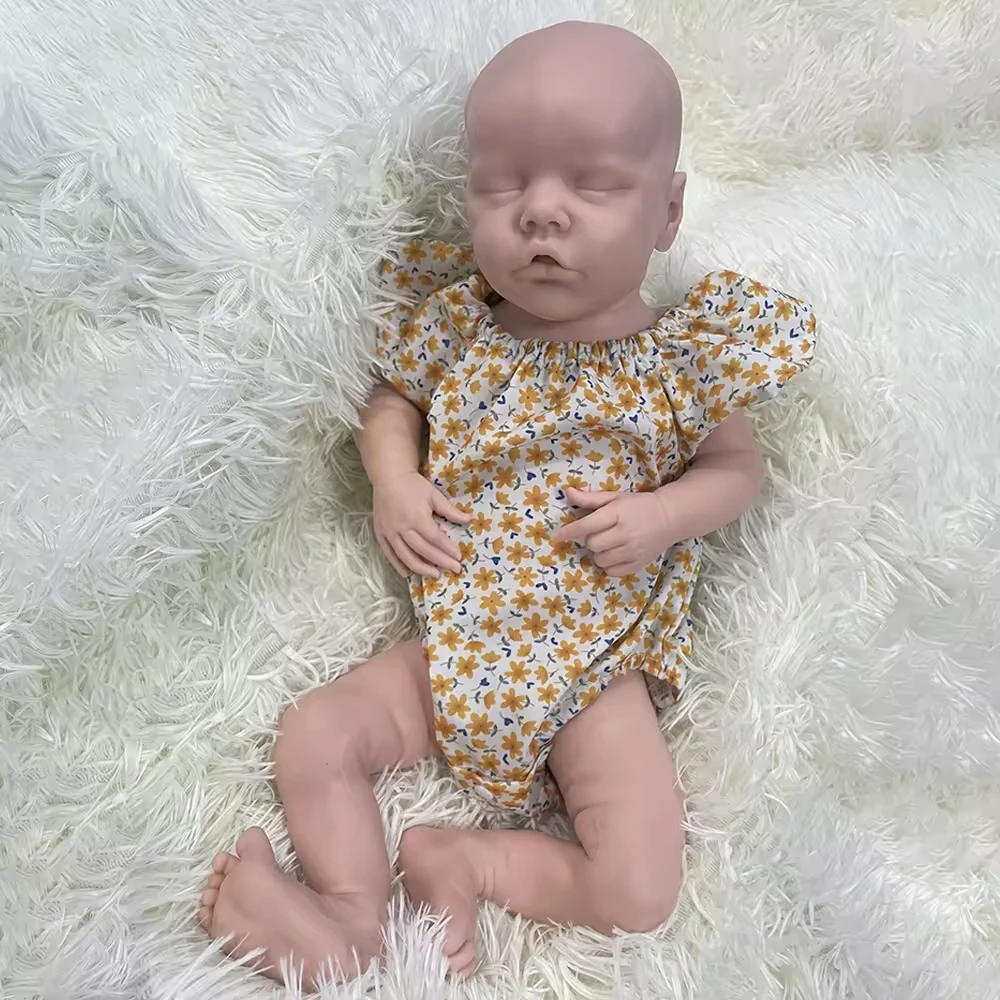 Lifelike 18 Inch Silicone Reborn Baby Dolls Lifelike Newborn Sleeping Girl Handmade Real Life Soft Weighted Body Gift Toy