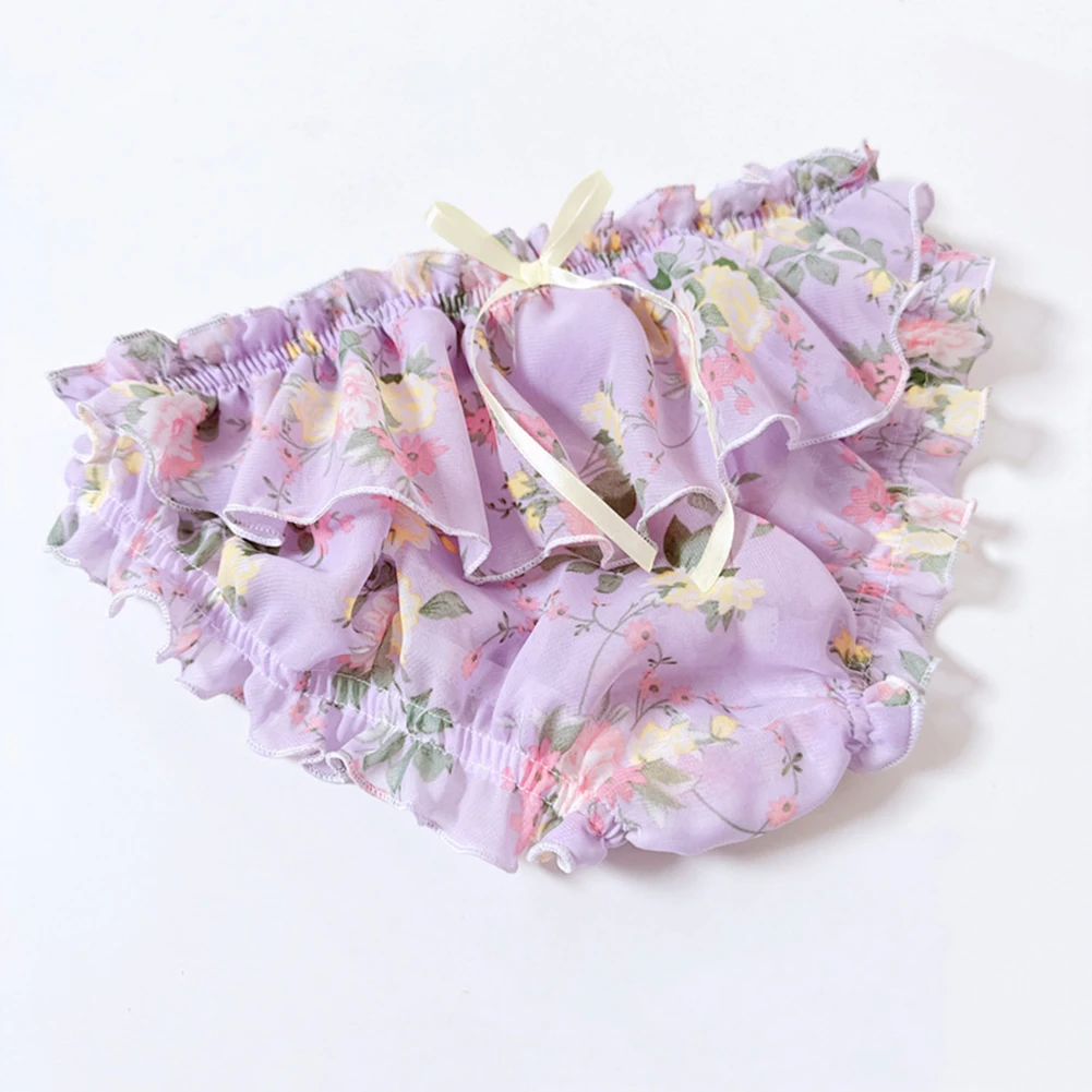 

Sexy Cute Ruffle Briefs Sissy Chiffon Tulle Underwear Gay Man Sexy Underpants Erotic Panties Cross-dresser Lingerie Bow Knickers