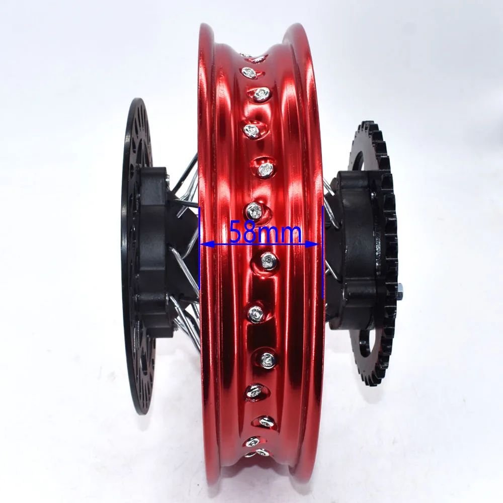 Small PIt Bike Rear Rim 1.60-10" with Sprocket and Brake Disc Plate for Kid's MIni Dirt Bike 50cc 70cc 90cc Motorcycle Wheel view 2