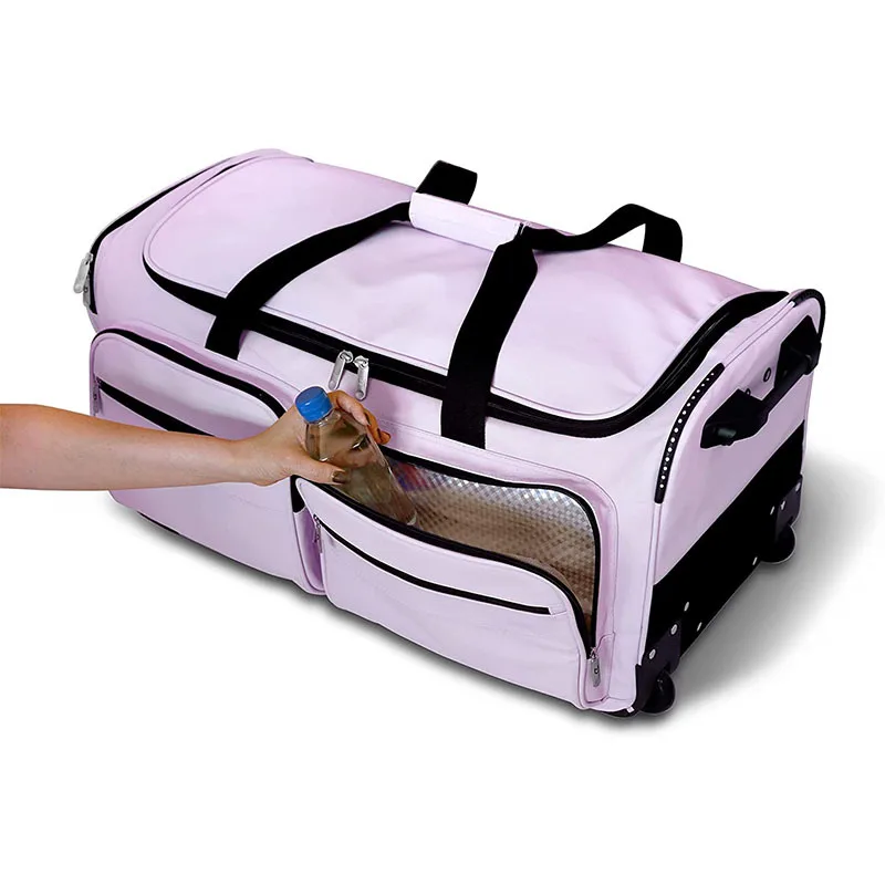 Clothing rack duffel bag Foldable storage bag Travel clothing rack rolled-up upright luggage wheel roller bag