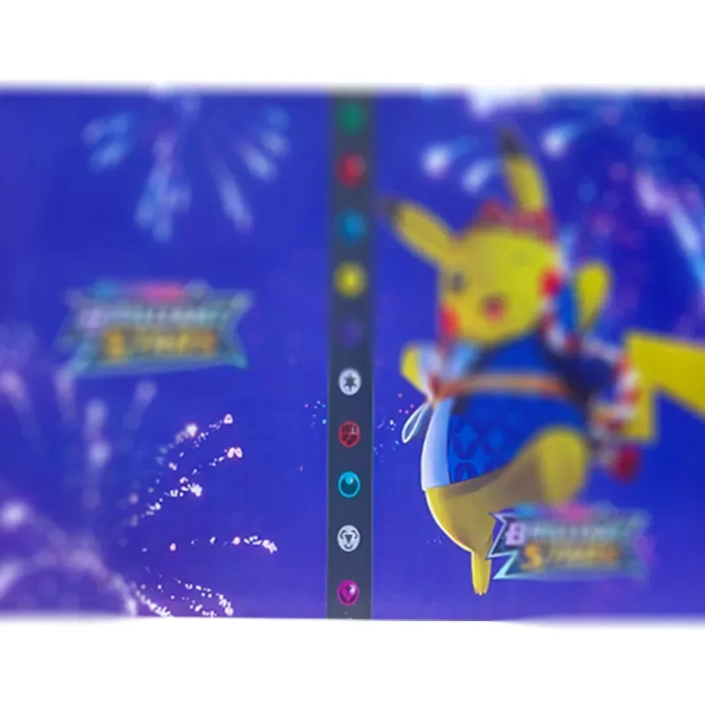 Game Card Collection Binder  4 Pocket 240PCS Waterproof Zippered Notebook for Valuable Cards Cartoon VMAX Game Collection Folder