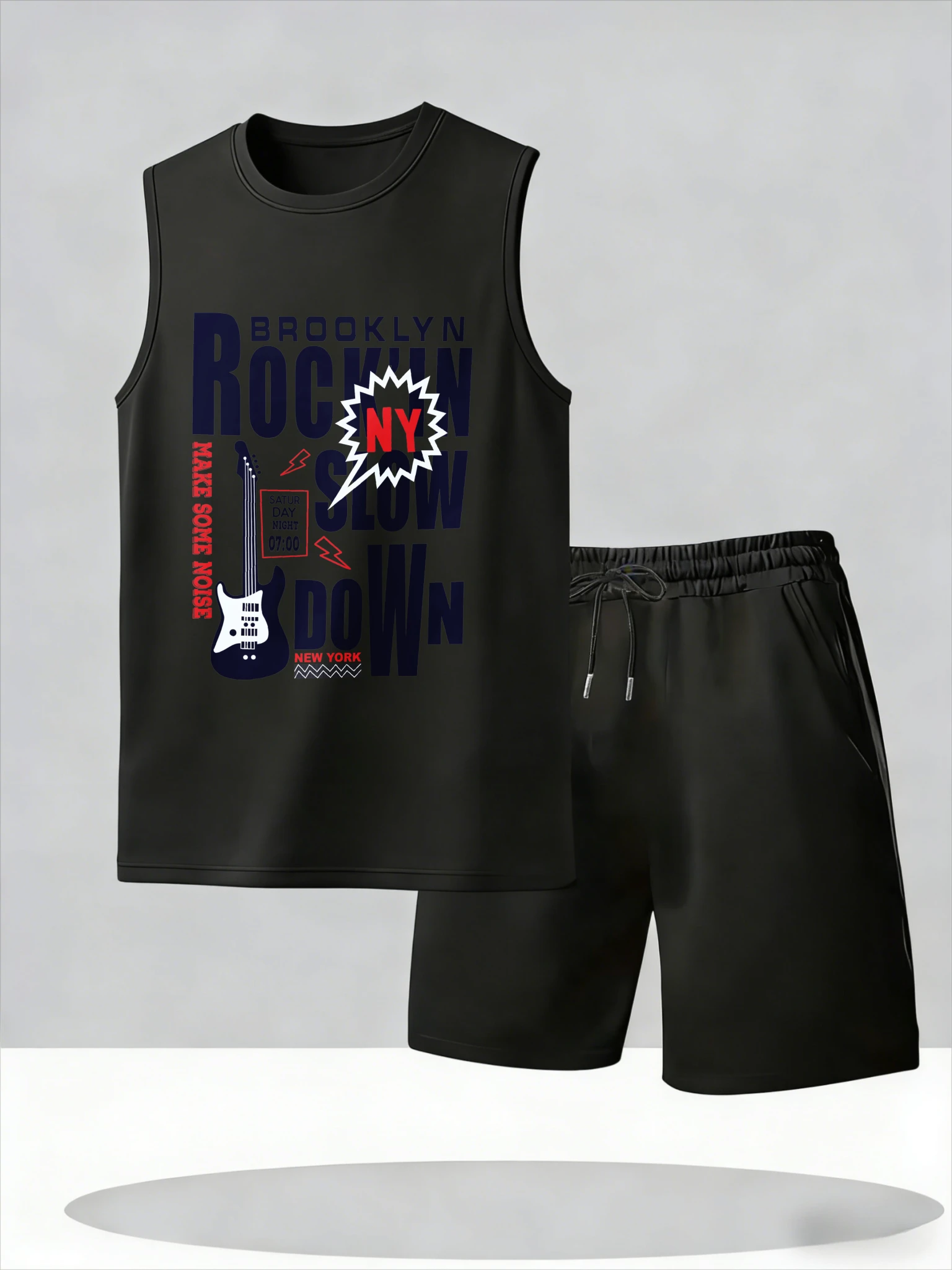 

Men's Tank Top Sets 2026 Summer Thin Quick Dry drip clothing running Breathable men's tracksuit oversize seaside beach crewneck