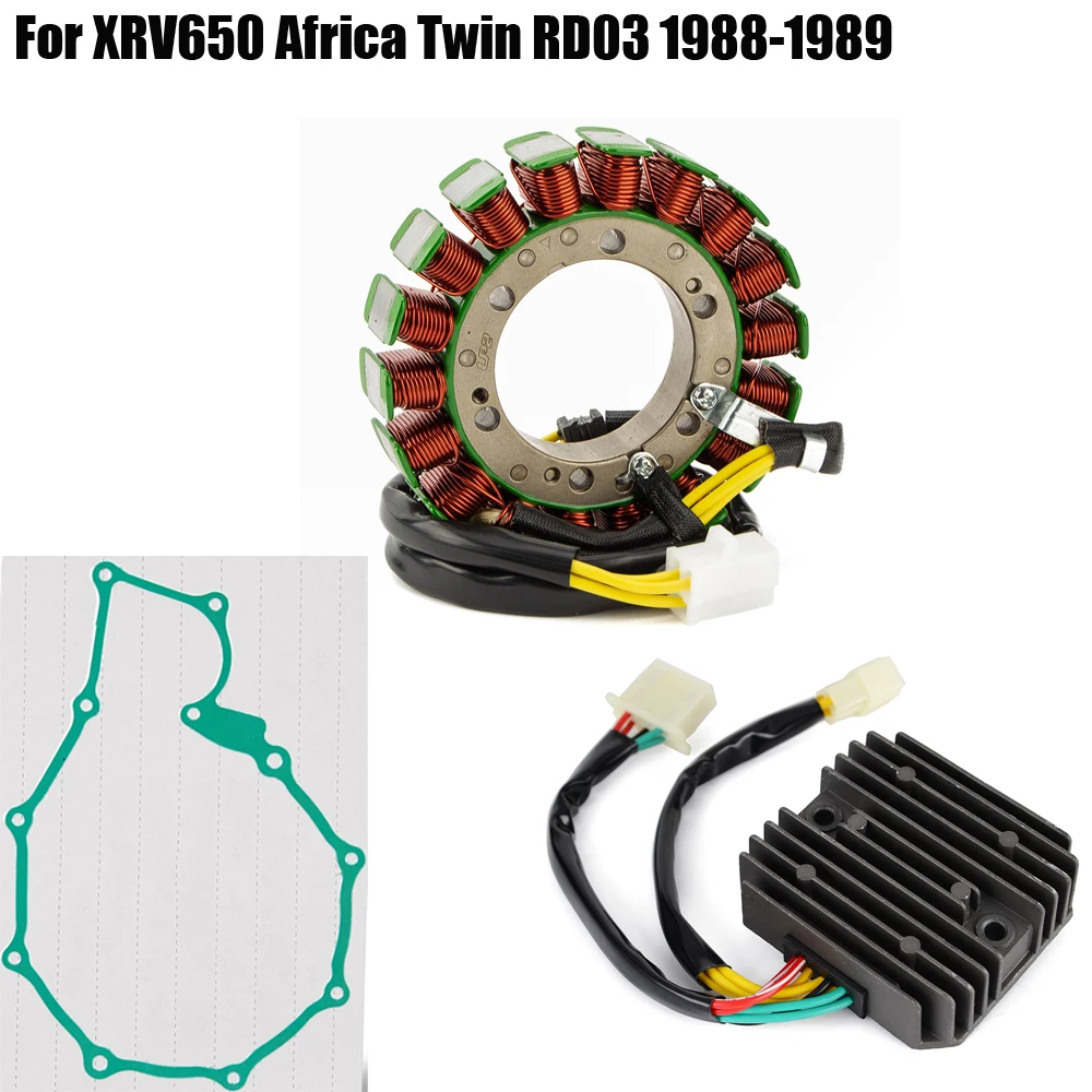 Stator Coil Gasket + Regulator Rectifier For Honda XRV650 Africa Twin RD03 1988 1989