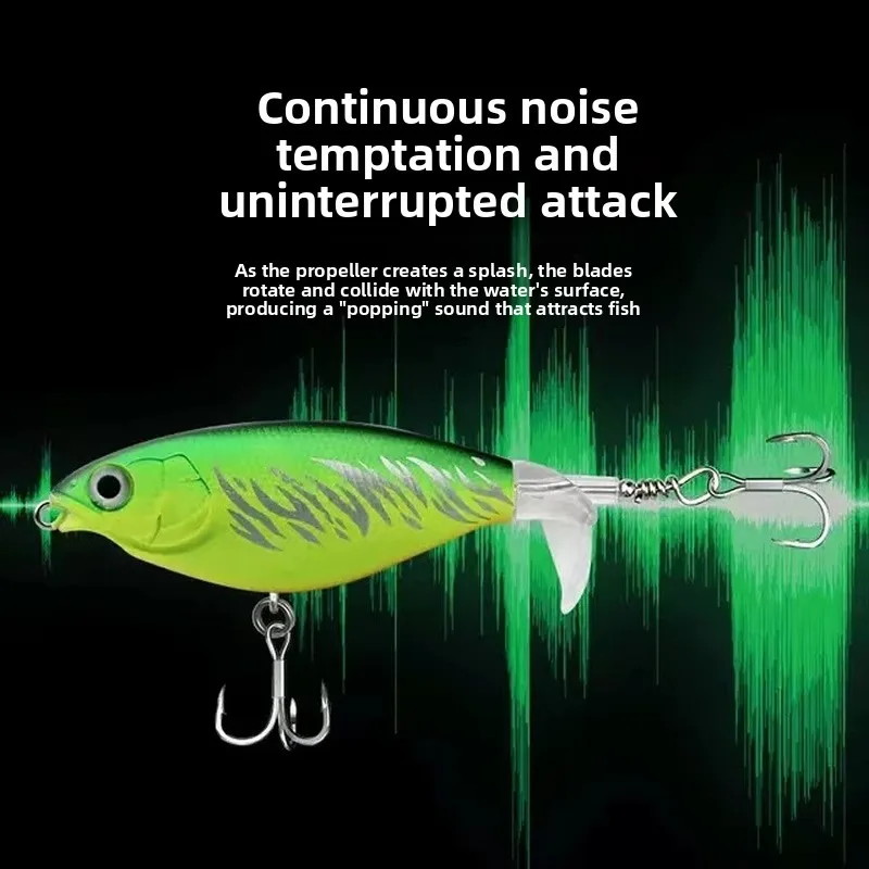 Multi-Color Surface Tractor Lure with Soft Rubber Propeller Tail for Different Fishing Environments