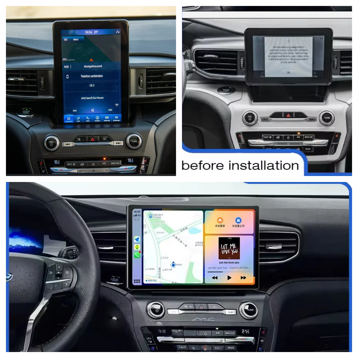 NEW Android 14 Car Multimedia Video Player For Ford Explorer 2020-2025 GPS Navigation Radio Wireless CarPlay Auto Audio 4G BT5.0