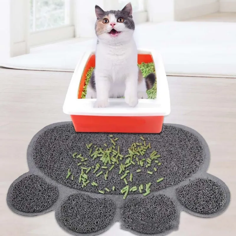 Waterproof Pet Litter Mat High Resilience Fiber Cat Layer Small Dog Feeding Pads Trapping Box Product Non-slip Cats Accessories