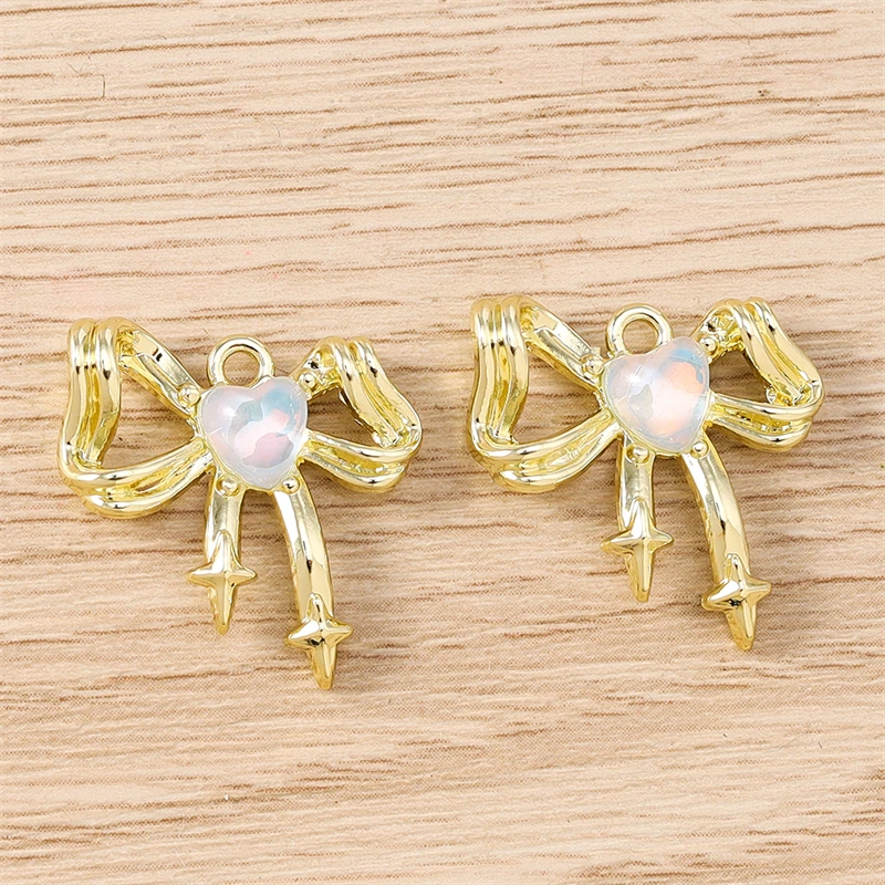 5 قطعة 21x20 مللي متر لطيف كريستال سبيكة Bowknot السحر لصنع المجوهرات أقراط المعلقات القلائد أساور اكسسوارات DIY بها بنفسك الهدايا #3