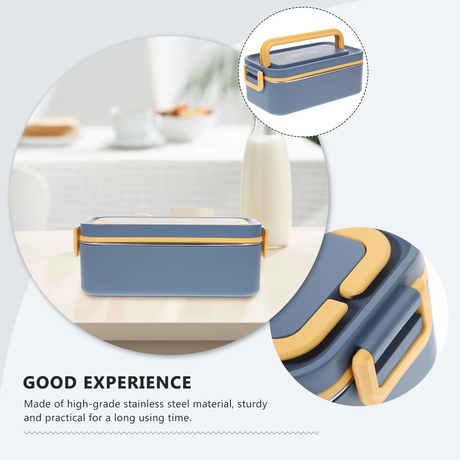 

Ланч-бокс из нержавеющей стали, изолированный ящик для бенто, однослойное хранилище для еды, легко открываемый контейнер для еды для детей и взрослых