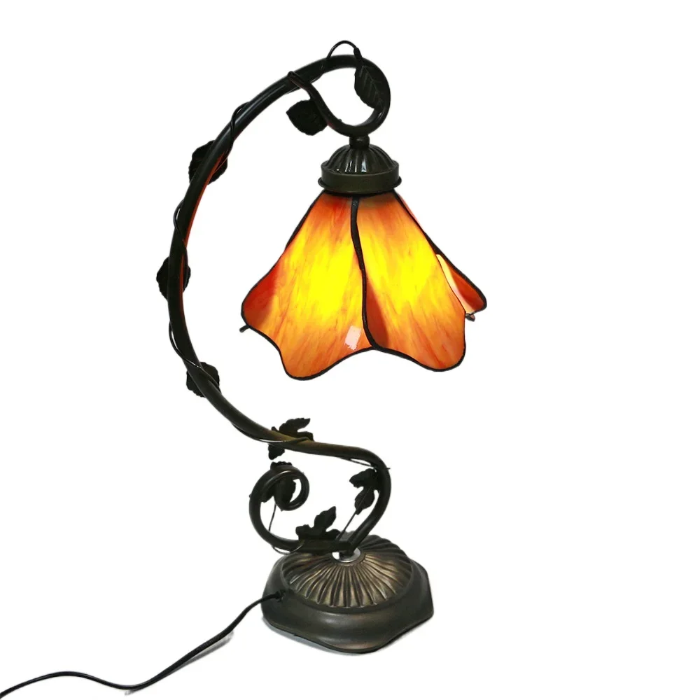 8 inch 20cm Stained Glass Shade Tiffany Vintage Desk Lamp