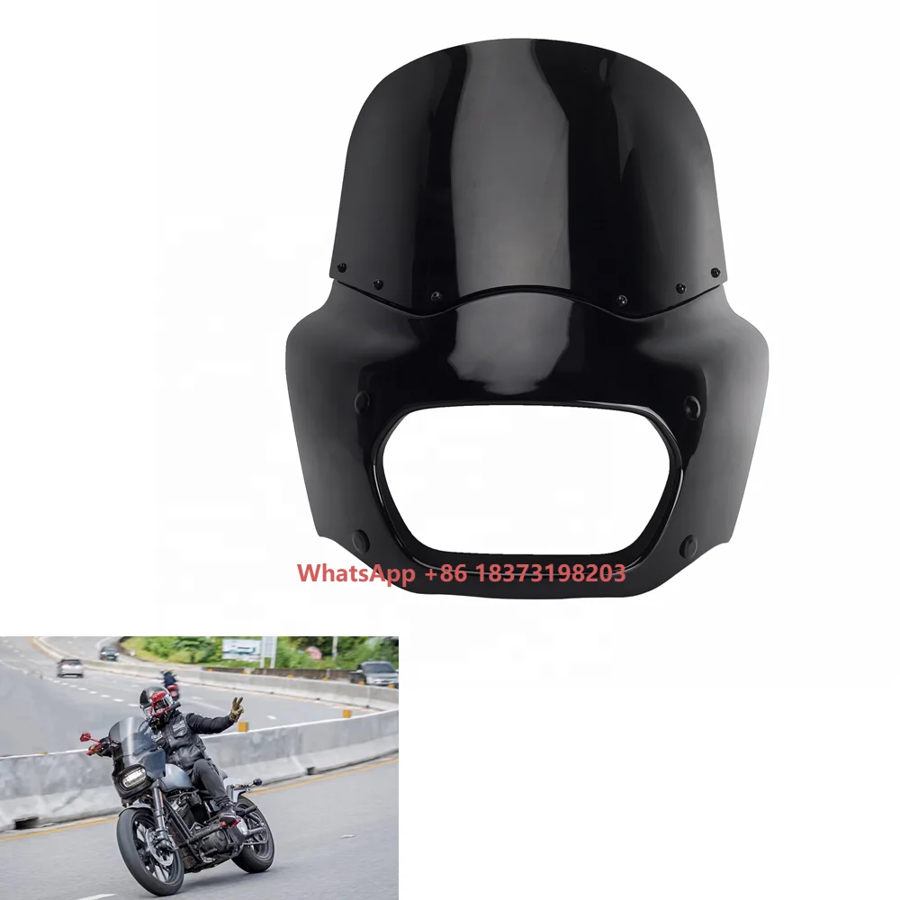 

Motorcycle 11 Inch Windshield Headlamp Front Cowl Headlight Fairing Cover for Harley Softail Fat Bob 114 FXFBS 2018-2023