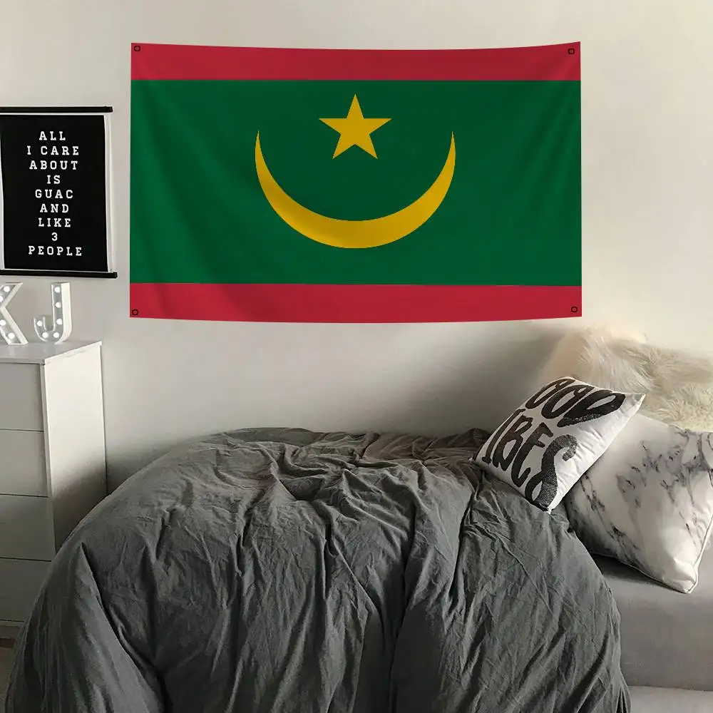 Mauritania-Flagge, Banner, Vier-Loch-Flagge, Polyester, Outdoor-Dekoration, Raumästhetik