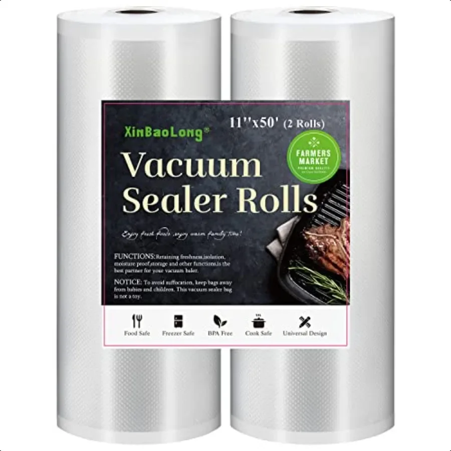 

Пакеты для вакуумного упаковщика для пищевых продуктов Rolls 11x50'Rolls, 2 упаковки, сверхмощные, без BPA, отлично подходят для хранения в вакууме