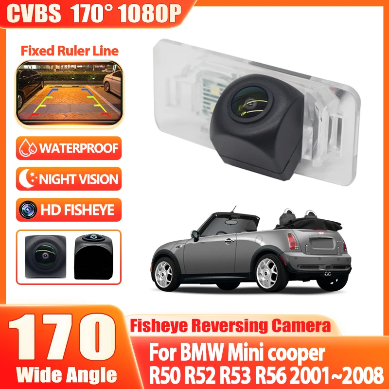 Rear View Reverse Camera CCD Night Vision Camera Back up license plate Light camera For Mini cooper R50 R52 R53 R56 2001~2008