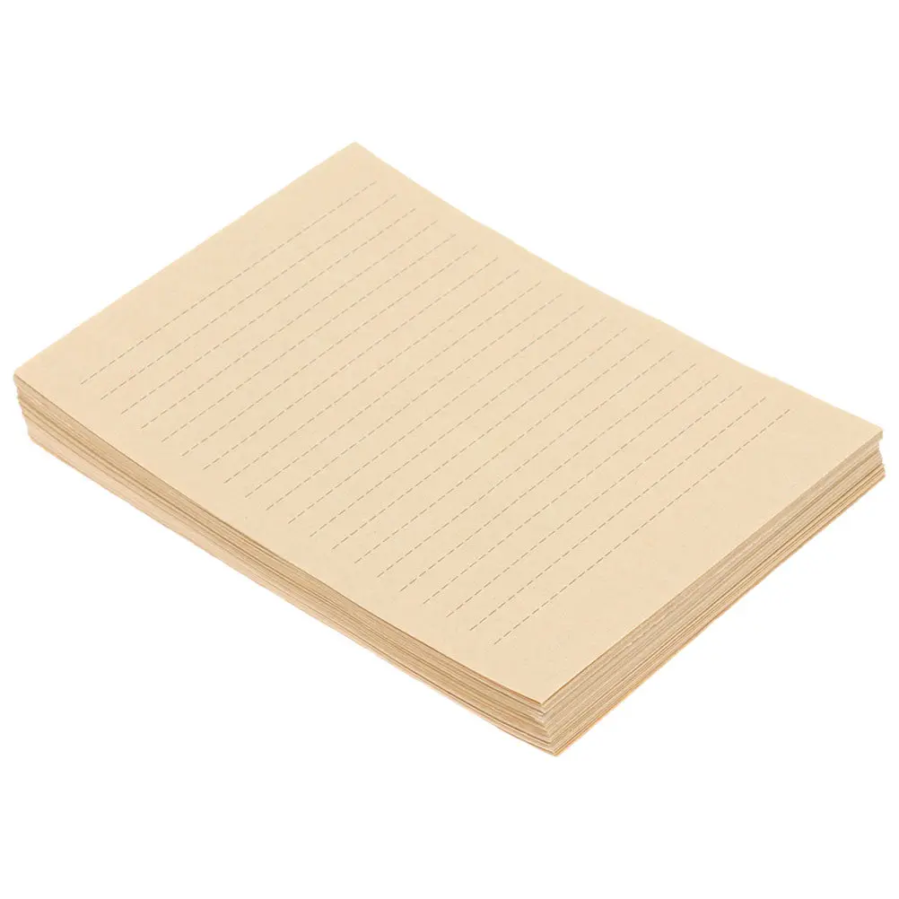 50Sheets Retro Kraft Paper Letter Stationery Lined Writing Paper for Calligraphy Handwriting Invitations Notes