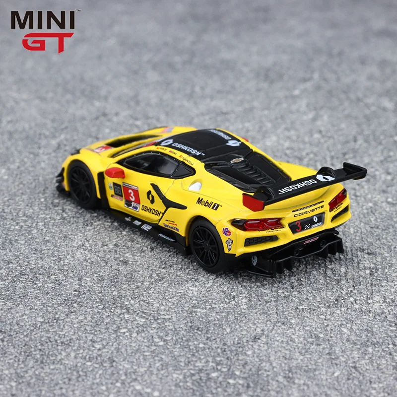 Minigt 854 1:64 Chevrolet Corvette Z06 Gt3. R. # 3 Żółte Symulacje Stop Miniaturowy Model Samochodu Odlewany Ciśnieniowo Zabawka Dla Dzieci Na Zamówienie Prezent