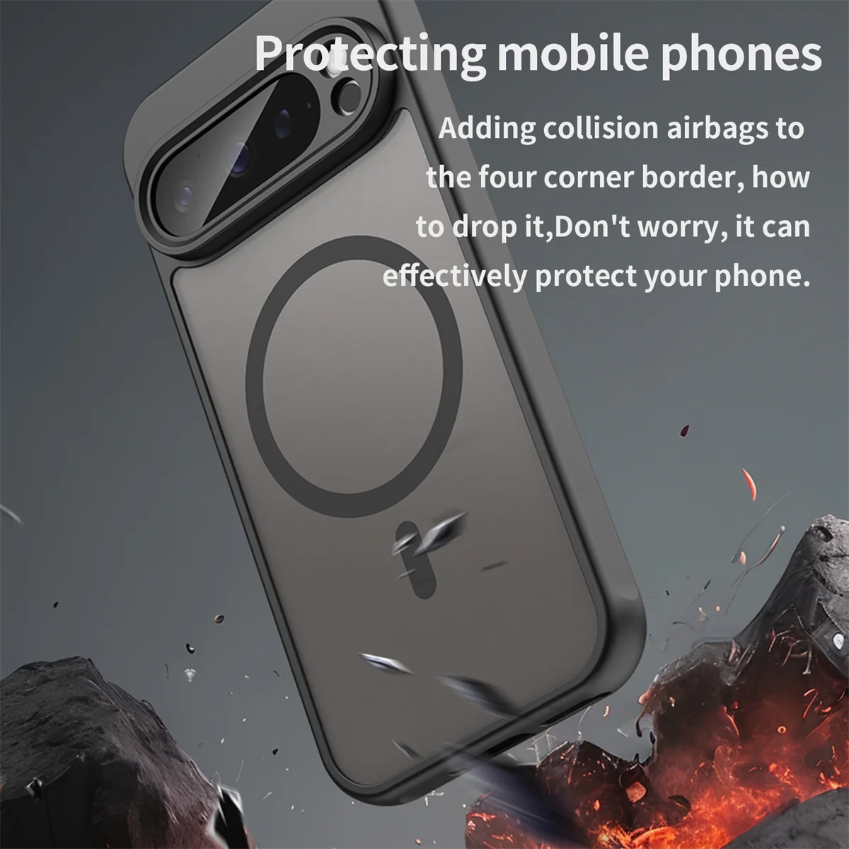 حافظة لهاتف جوجل 10 برو XL حافظة هاتف Magsafe شفافة غير لامعة لهاتف جوجل بيكسل 9A 9 10 Pro XL غطاء صلب للشحن اللاسلكي المغناطيسي