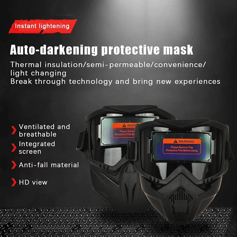 Auto Darkening Welding Helmet Head-Mounted Detachable Breathable Welder Protective Mask