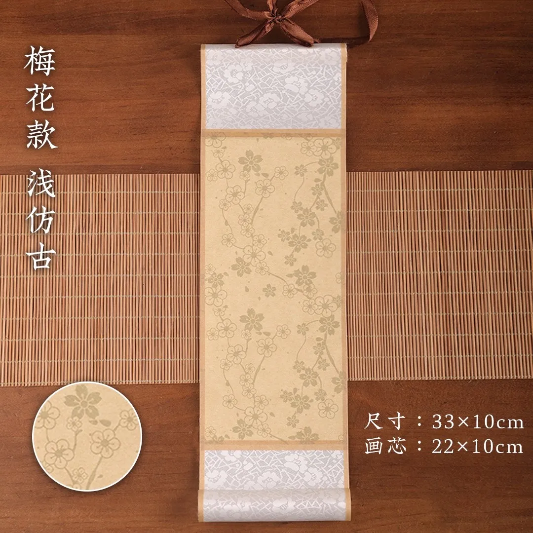 10pcs Mini Blank Scroll Hanging Xuan Paper - Small Semi-Raw/Semi-Ripe Rice Paper for Calligraphy, Painting & Decoration