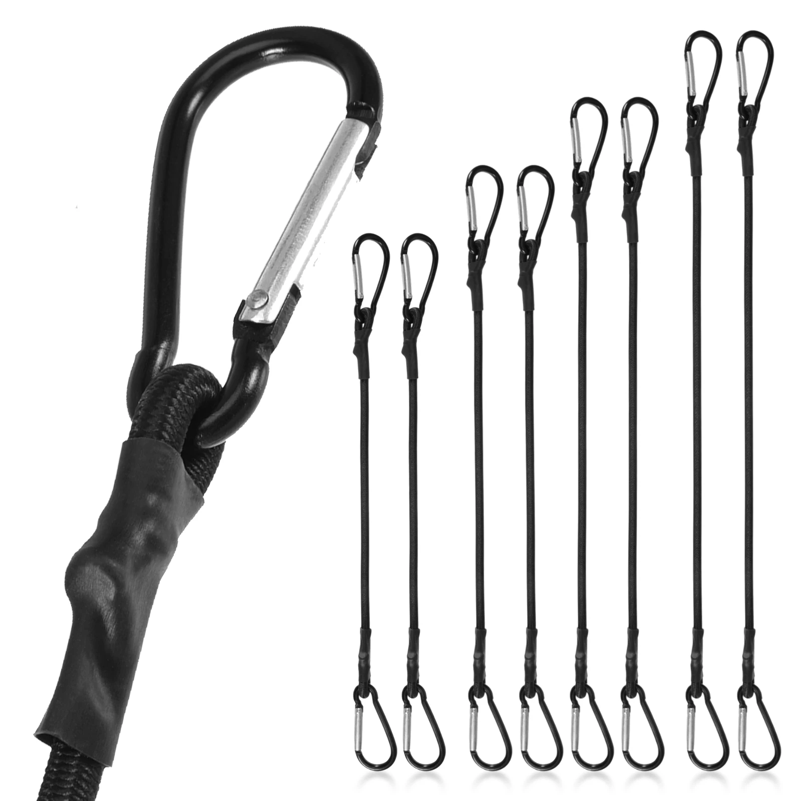 8pcs/set Cords With Hooks Elastic Bungee Cords High Product Luggage Rope User-friendly Easy Installation Durable