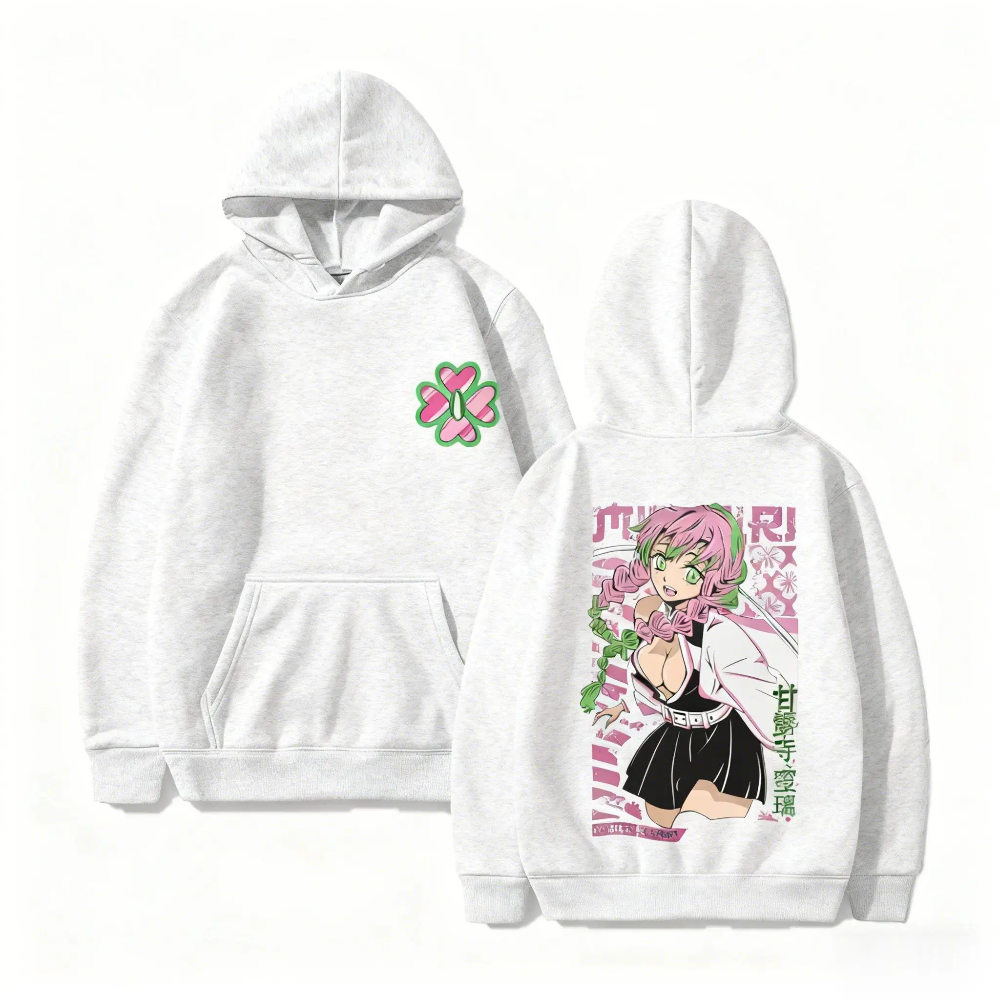 Kimetsu No Yaiba Mitsuri Kanroji Anime Hoodie Sweatshirt Unisex Pullover Casual Streetwear Neue Grafik Cosplay Hoodies Männer Frauen