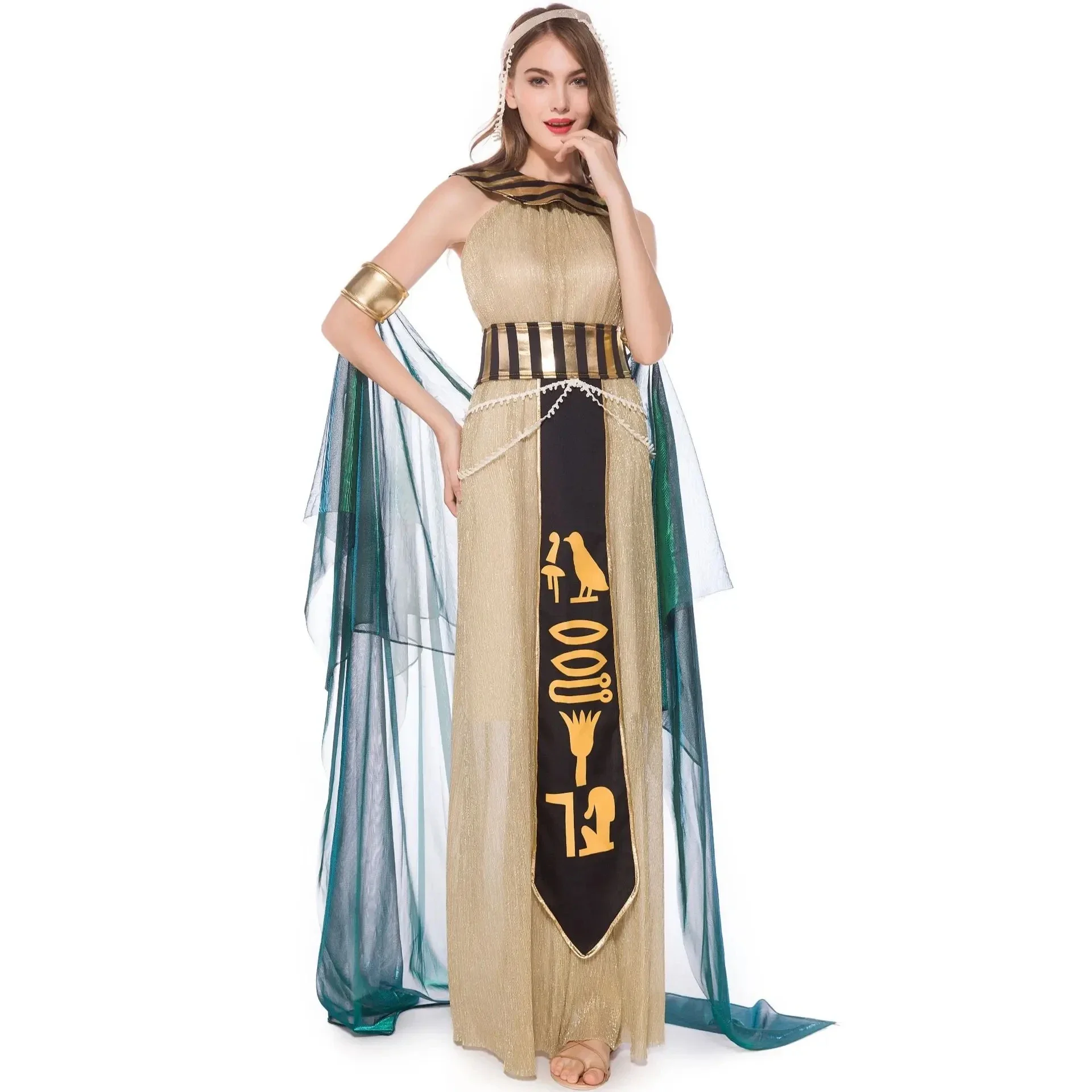 Greek Queen Cosplay Costume Medieval Egypt Cleopatra Dress Myth Goddess Carnival Dress Role Play Egyptian Women Cosplay Costumes