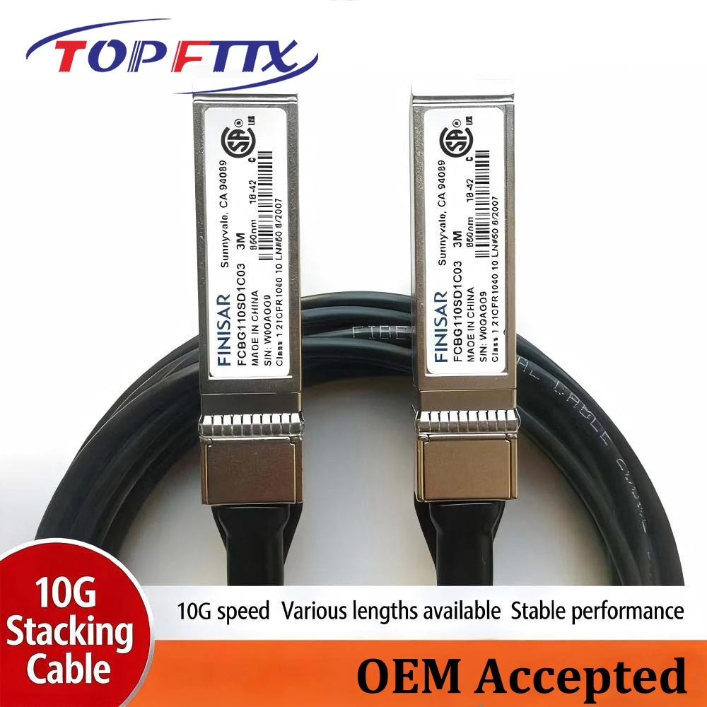 3 Meter 5 Meter 10G SFP AOC Cable, Compatible with All Brand Equipment, 10GBASE Active Optical SFP For Switch