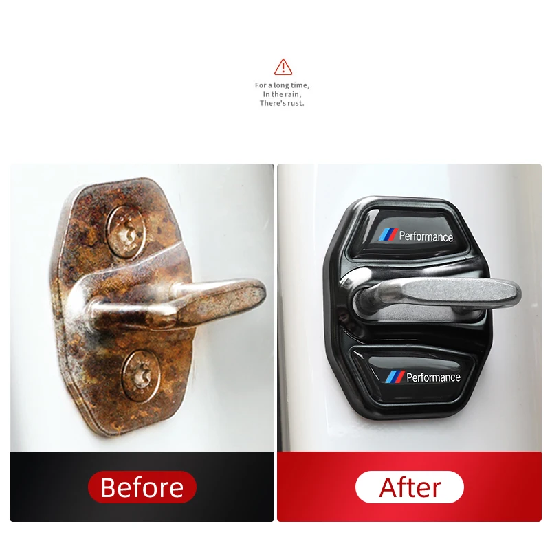 4 قطعة قفل باب السيارة غطاء حماية السيارات اكسسوارات لأداء BMW E46 E90 E60 F30 F10 E39 E36 F20 E87 E90 E70 E91