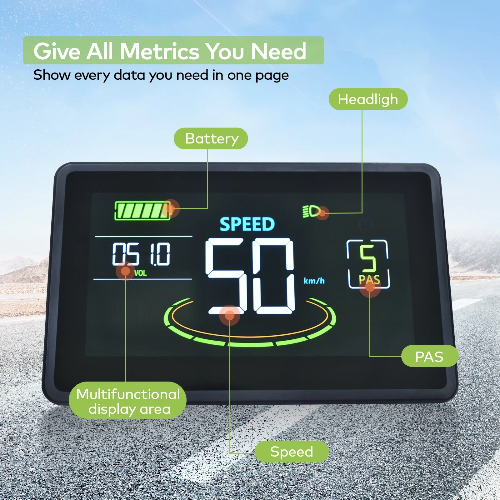 كمبيوتر دراجة H6c مع شاشة ليد كبيرة ، عداد المسافات ، مقاومة للماء ، عداد المسافات ، دراجة ، ملحقات الدراجة الإلكترونية