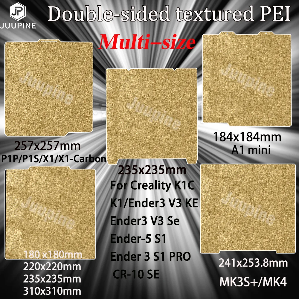 Magnetisches Pei-Pulver blatt 235/300/310/350/220mm doppelseitiges Federstahl blech, strukturiert für ender 3 cr10 p1p SW-X1 Bau platte