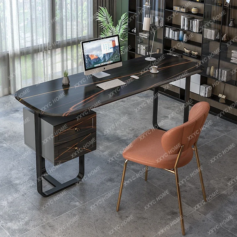 Modern Single Office Desk para Boss, Escrita Mesa, Mesa Em Casa, Móveis De Luxo, Escrita Italiana, QF50OD