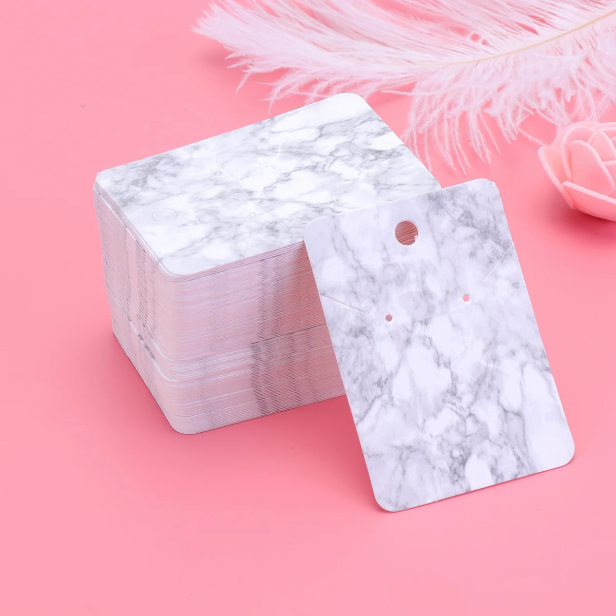 

200Pcs Earring Display Cards Jewelry Holder Organizer High Quality Paper with Dual Holes for Hanging Studs Necklaces Craft Show