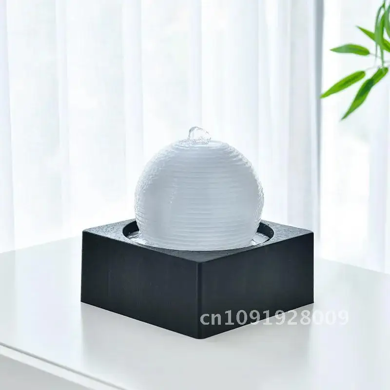 

Indoor Relaxation Tabletop Ball Fountain With LED Light Desktop Decoration Water Home Office Fountains Meditiation Foundtain