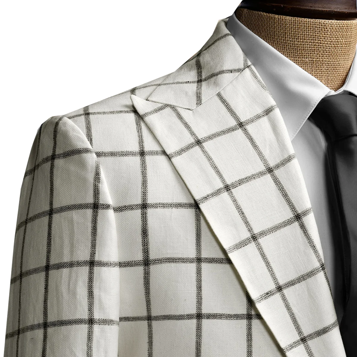 ลายสก๊อตผู้ชายชุด Tailor-Made 2 ชิ้น Blazer กางเกงสีดําเดี่ยว Gentle งานแต่งงานเจ้าบ่าวธุรกิจ Causal พรหมที่กําหนดเอง