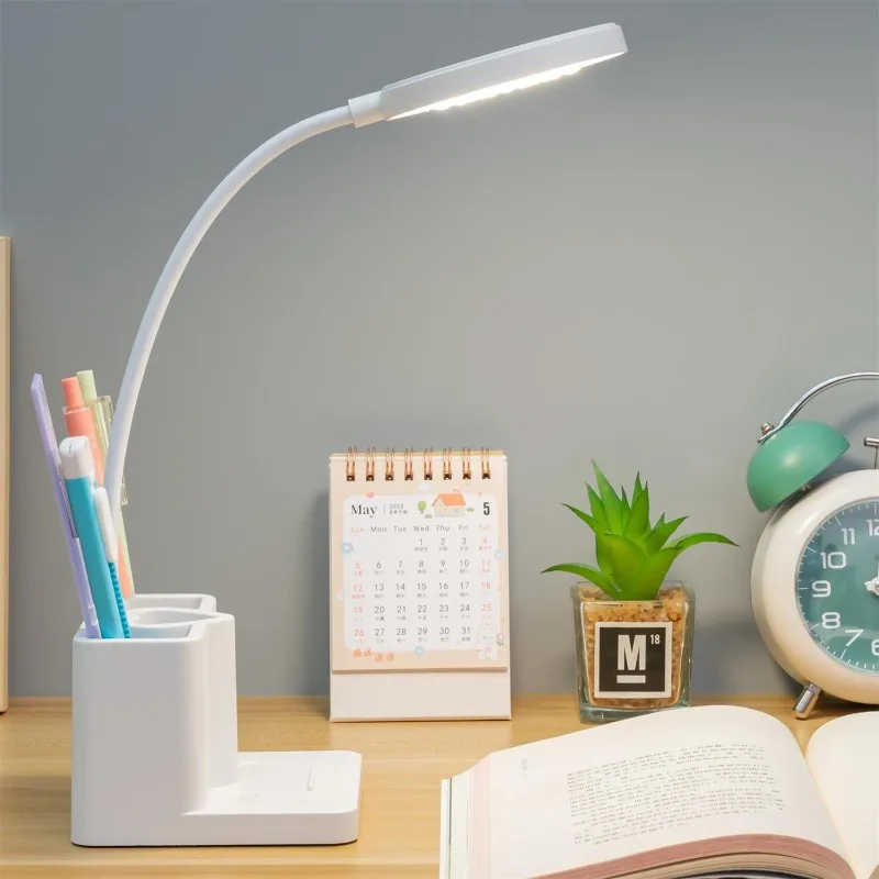 Led Pen Holder Table Lamp Night Light Student Special Study Lamp Dormitory Atmosphere Eye Protection Bedside Lamp Creative Gift