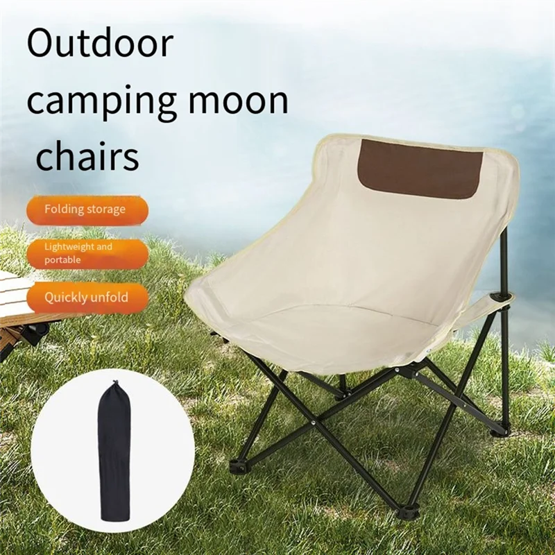 

Portable Beach Chair Backrest Stool Lazy Moon Chair Outdoor Super Heavy-Duty Folding Chair Outdoor Beach Chair