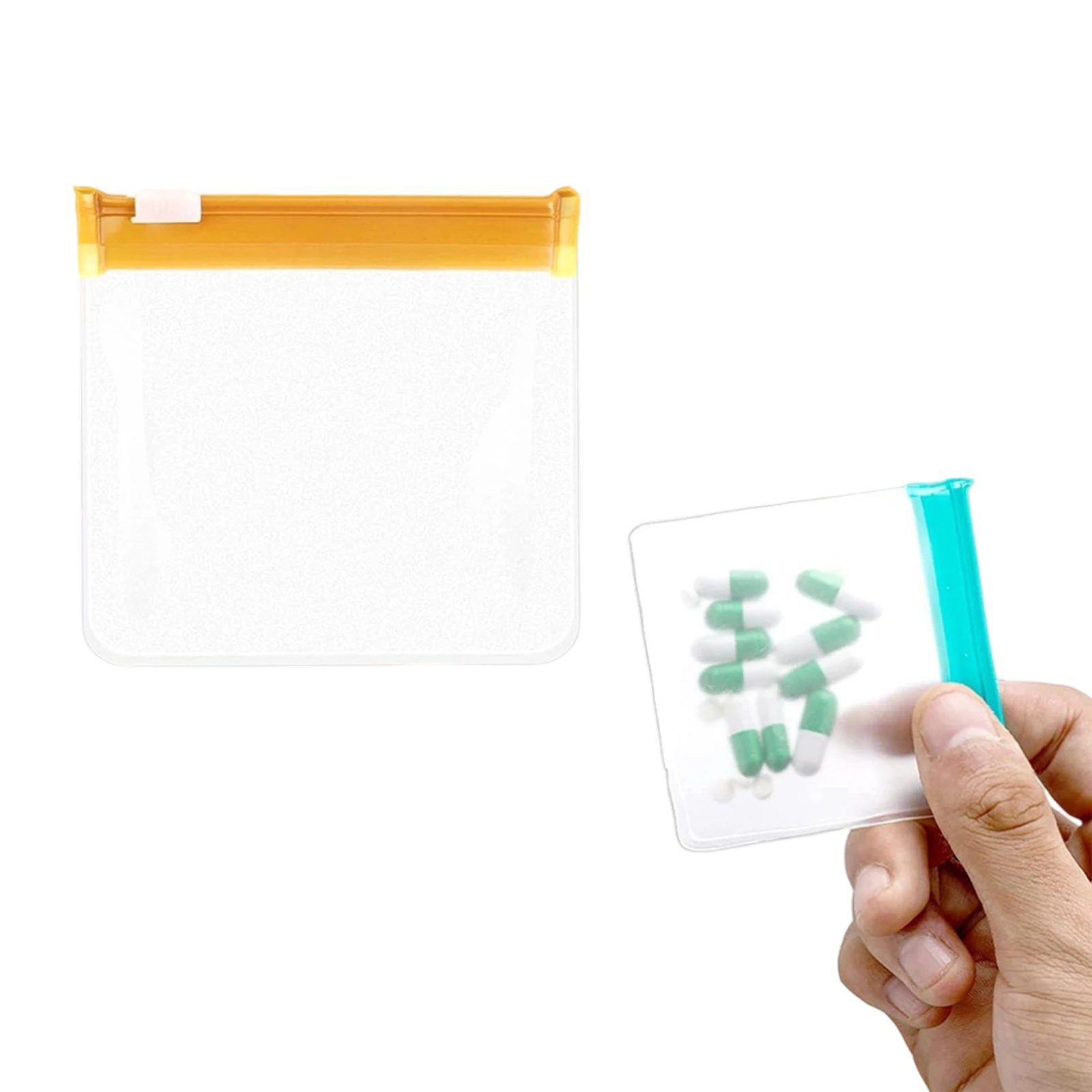 7 Colors Portable Pills Pouch Bags Multi-Purpose Translucent Medicine Organizer Self Sealing Travel Pill Case for Pills Storage