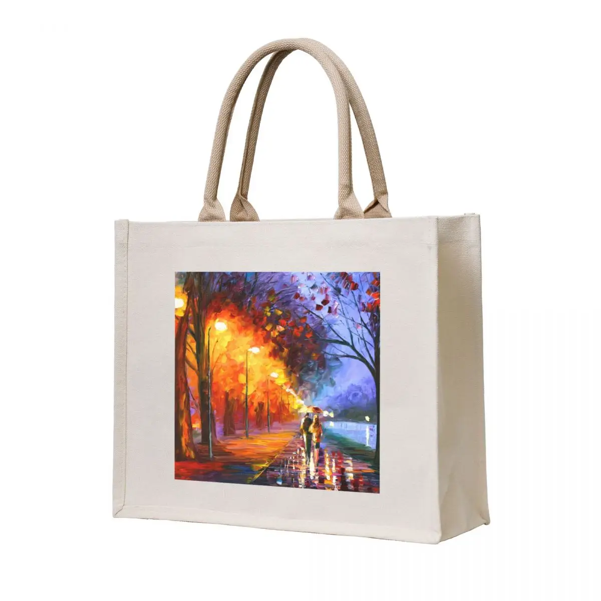 

ALLEY BY THE LAKE - Leonid Afremov Tote Bag woman shopping bag bag luxury women Canvas