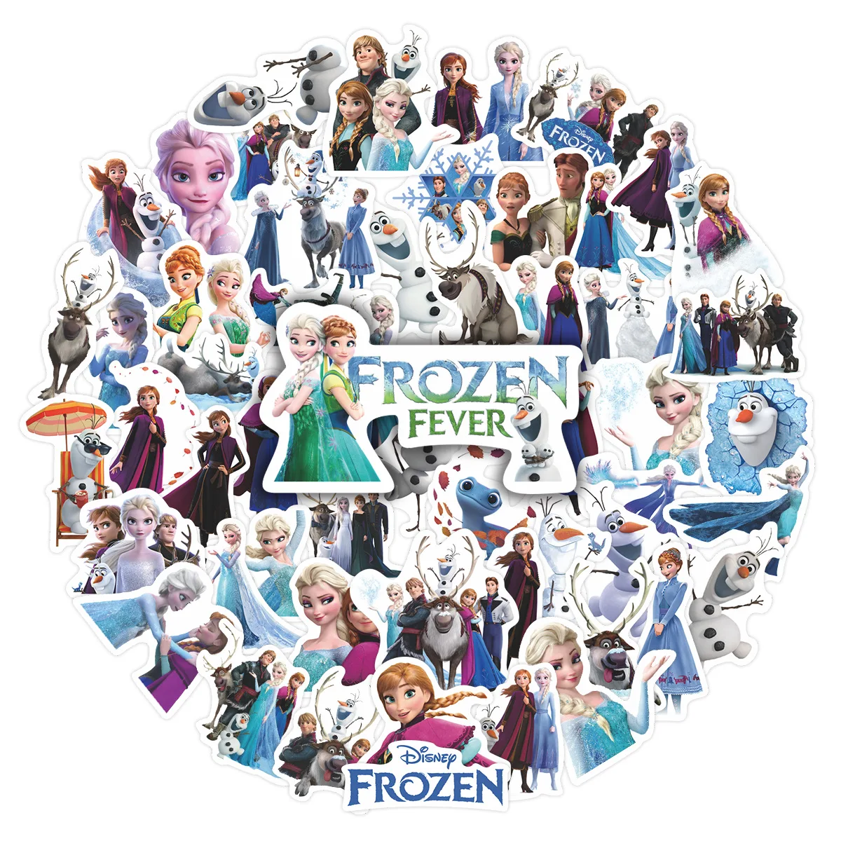 

55pcs Disney Princess Elsa Stickers Cute Cartoon Anime Stickers Graffiti Decals Laptop Luggage Scrapbook Sticker Children's Gift