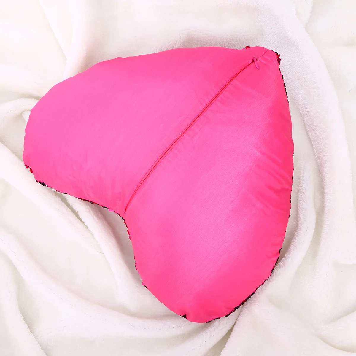 شكل قلب الترتر كيس وسادة ارتفع الأحمر الفضة غطاء الوسادة الزخرفية لغرفة المعيشة غرفة نوم أريكة المنزل رمي كيس وسادة #2