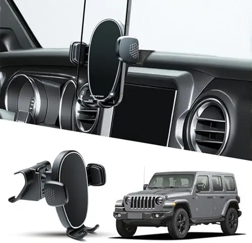 

Phone Mount for Wrangler 2018-2023 - 360° Rotatable Dashboard Holder - Universal Car Phone Cradle