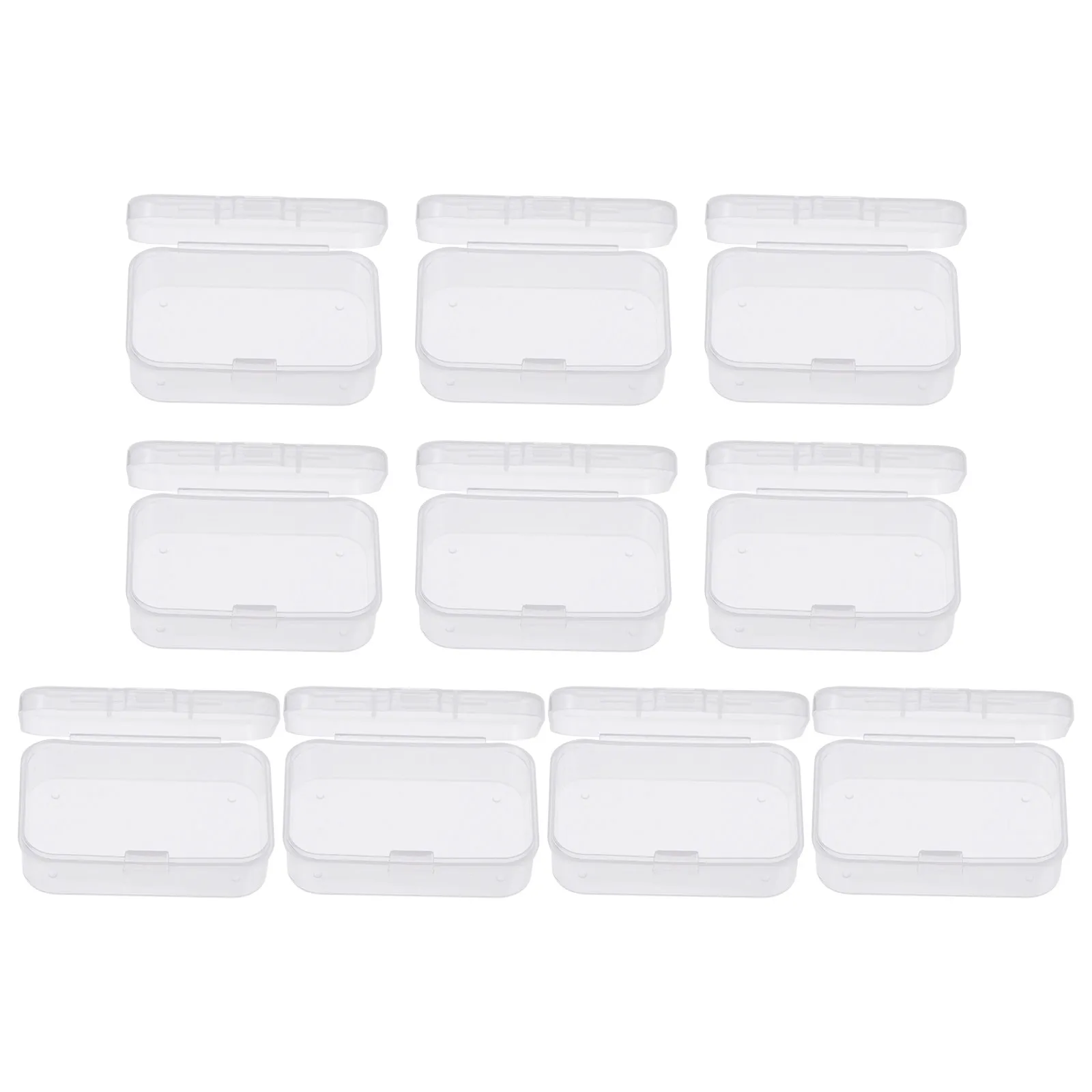 10Pcs High-Quality Plastic Storage Containers Transparent Rectangular Shape for Guitar Picks Candy Treats Small Goods Portable