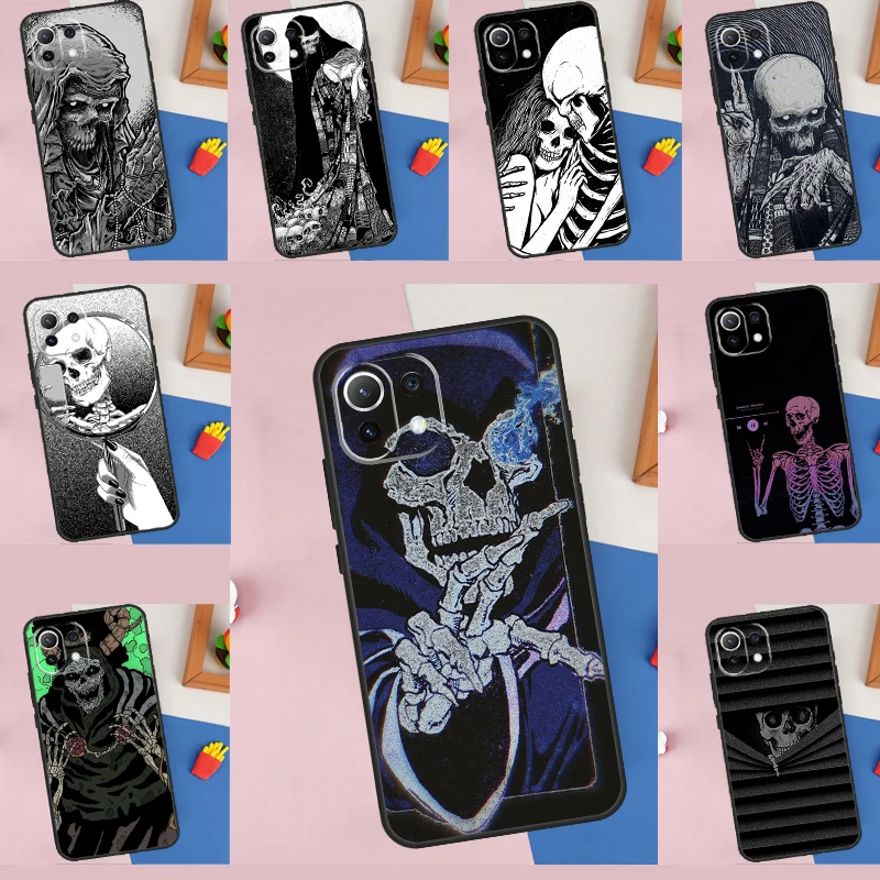 

Готический модный чехол с черепом для Xiaomi 15 14 13 Ultra 11T 12T 13T 14T Pro POCO X7 Pro X3 X5 X6 F5 F6 M6 Pro Cover