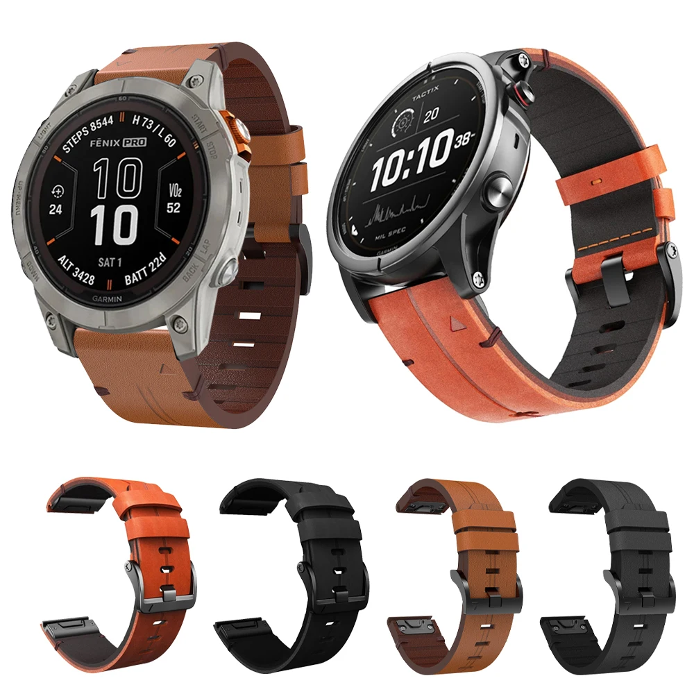 

Кожаный ремешок для наручных часов Quickfit 26 мм 22 мм для Garmin Fenix 7 7X Pro 6/Epix Pro (Gen 2) 47 мм 51 мм/браслет Forerunner 965