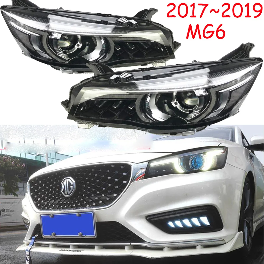 1pcs Car Bumper Head Light MG 6 MG6 Headlight 2017 2018 2019y Car Accessories LED DRL Front Light For MG6 Fog Light