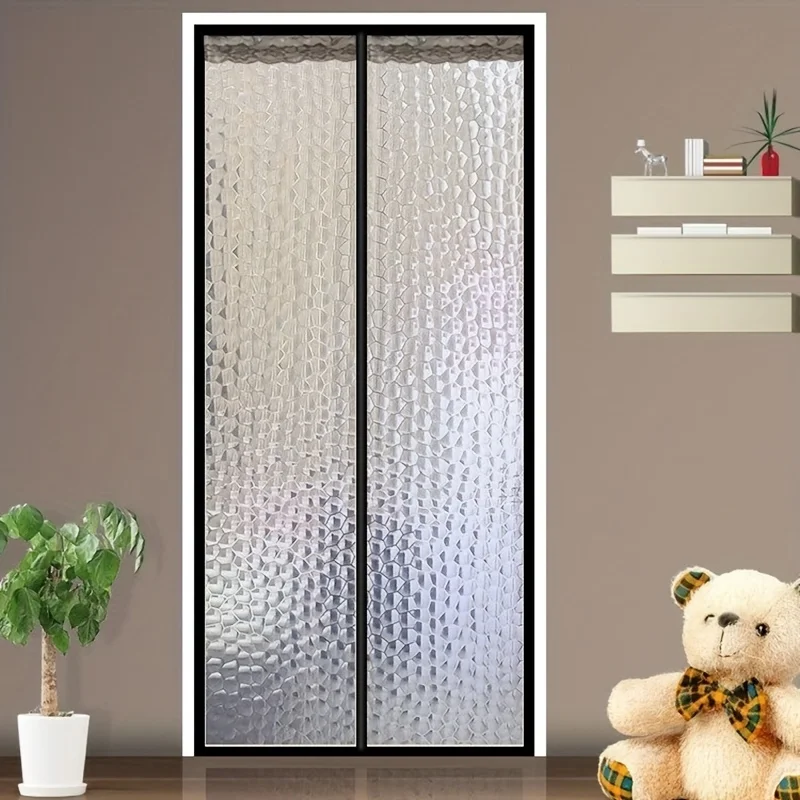 1pc Curtain, Air Conditioning Door Curtain, Waterproof Dust Anti Mosquito No Punching Partition Curtain